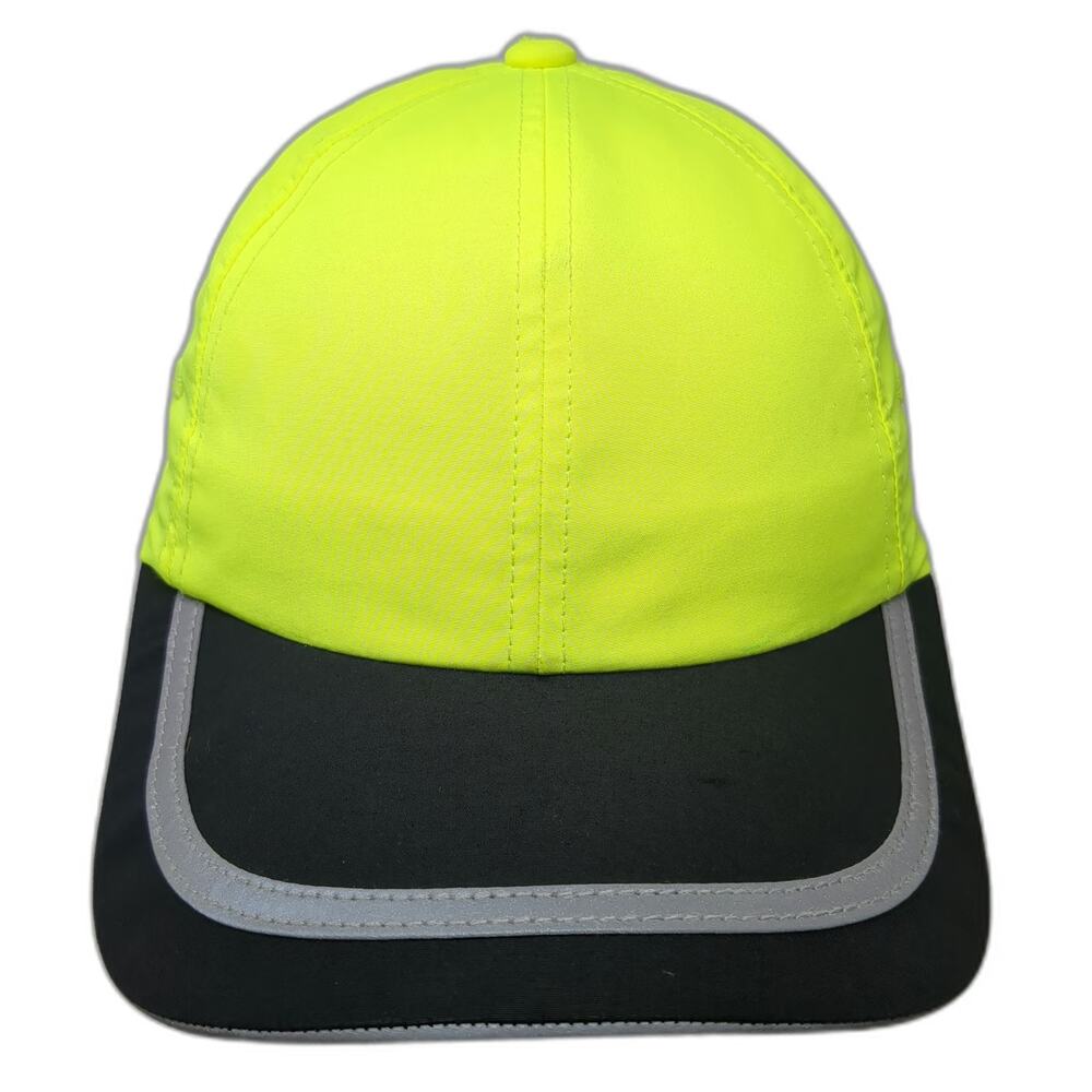 Port Authority Baseball Cap Green Black One Size Reflective Strapback Hat Safety